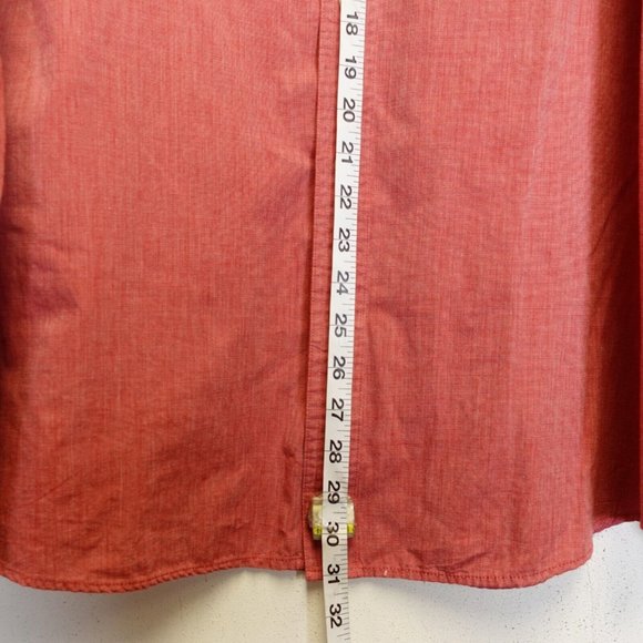 Chaps Shirt Mens Large Cotton‎ Button Down Red Long Sleeve Work Office - Picture 4 of 9